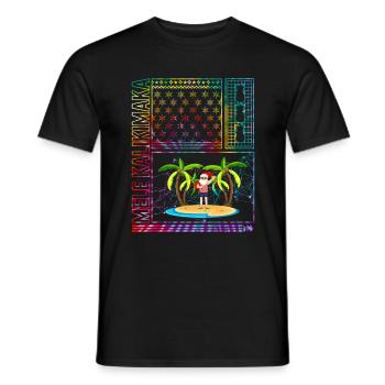 Christmas In July Shirt, Mele Kalikimaka Hawaii - Men's T-Shirt - black - Front - AI Model Male 178 light (178cm)