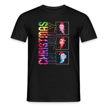 Weihnachten im Juli Hemd, Santa Mermaid Weihnachten - Männer T-Shirt - Schwarz - Vorne - AI Model Male 178 light (178cm)