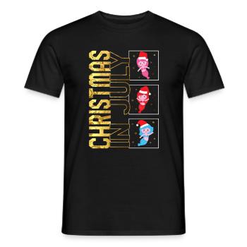 Weihnachten im Juli Hemd, Santa Mermaid Weihnachten - Männer T-Shirt - Schwarz - Vorne - AI Model Male 178 light (178cm)