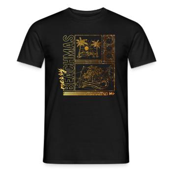 Coastal Beach Christmas In July Shirt, Merry - Men's T-Shirt - black - Front - AI Model Male 178 light (178cm)