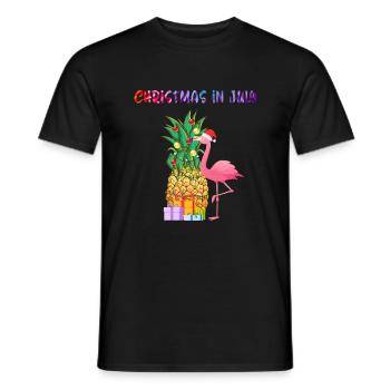 Christmas In July Pineapple Xmas Tree Lights - Men's T-Shirt - black - Front - AI Model Male 178 light (178cm)