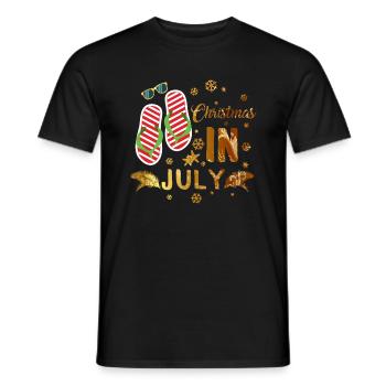 Christmas In July Beach Flip Flops Sunglasses Sun - Men's T-Shirt - black - Front - AI Model Male 178 light (178cm)