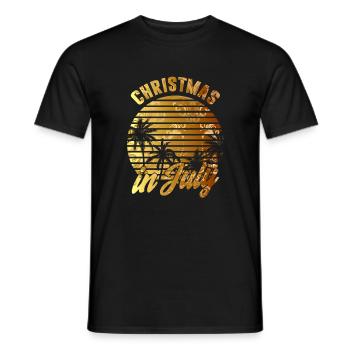 Weihnachten im Juli Vintage Beach Hawaii Palmen - Männer T-Shirt - Schwarz - Vorne - AI Model Male 178 light (178cm)