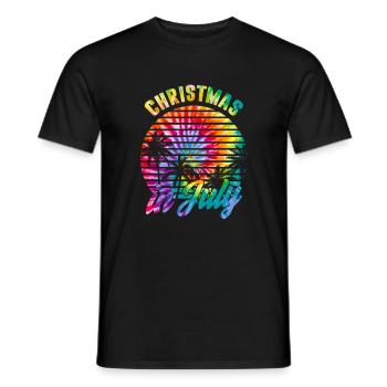 Weihnachten im Juli Vintage Beach Hawaii Palmen - Männer T-Shirt - Schwarz - Vorne - AI Model Male 178 light (178cm)