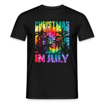 Christmas In July Vintage Beach Palms Hawaii - Men's T-Shirt - black - Front - AI Model Male 178 light (178cm)