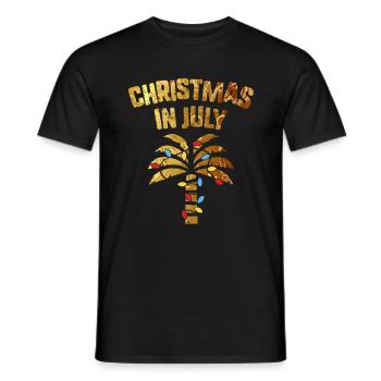 Christmas In July Beach Palm Xmas Tree Summer - Men's T-Shirt - black - Front - AI Model Male 178 light (178cm)