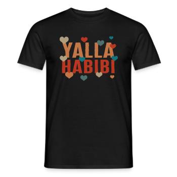 Yalla Habibi Shirt, Let's Go My Dear Muslim Gift - Men's T-Shirt - black - Front - AI Model Male 178 light (178cm)