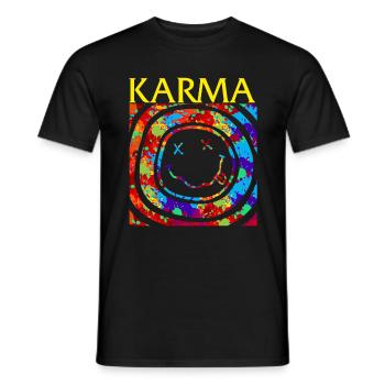 Chemise Karma, Buddha Yoga Tee, Vintage Karma - T-shirt homme - noir - Devant - AI Model Male 178 light (178cm)