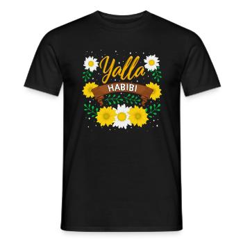 Yalla Habibi Shirt, Let's Go My Dear Floral - Men's T-Shirt - black - Front - AI Model Male 178 light (178cm)