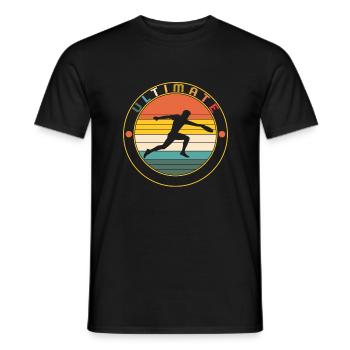 Frisbee Shirt, Ultimate Frisbee Tee, Flying Disc - Männer T-Shirt - Schwarz - Vorne - AI Model Male 178 light (178cm)
