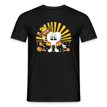 Cinco De Mayo Shirt, Floral Dental Tooth 5th De - Men's T-Shirt - black - Front - AI Model Male 178 light (178cm)