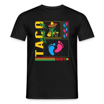 Cinco De Mayo Shirt, Taco Bout A Baby Foot - Men's T-Shirt - black - Front - AI Model Male 178 light (178cm)