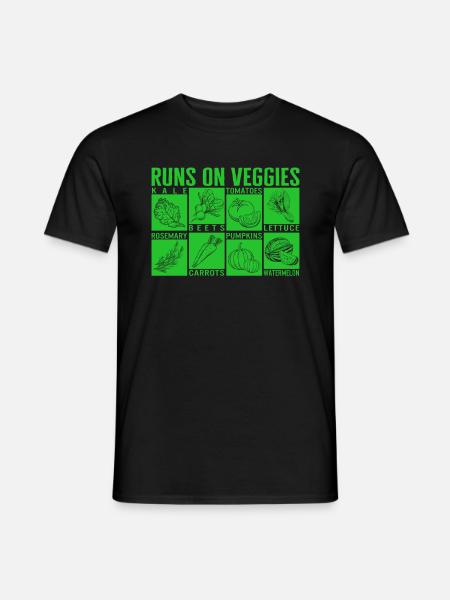 Chemise de légumes, runs on veggies noms légumes - T-shirt homme - noir