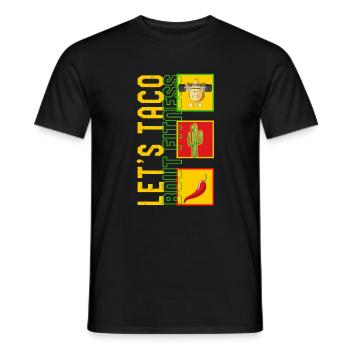 Cinco De Mayo Shirt, Let's Taco Bout Fitness - Men's T-Shirt - black - Front - AI Model Male 178 light (178cm)