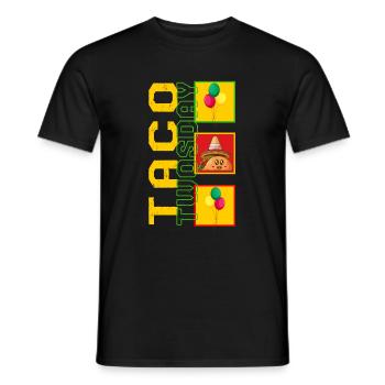 Chemise Cinco De Mayo, Taco Twosday 2ème Année - T-shirt homme - noir - Devant - AI Model Male 178 light (178cm)