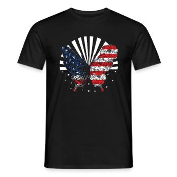 Independence Day Shirt, Freedom America Flagge Cool - Männer T-Shirt - Schwarz - Vorne - AI Model Male 178 light (178cm)