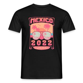 Mexiko 2022 Shirt, Mexikanische Sonnenbrille Palme - Männer T-Shirt - Schwarz - Vorne - AI Model Male 178 light (178cm)