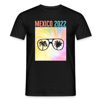 Mexiko 2022 Shirt, Mexikanische Sonnenbrille Palme - Männer T-Shirt - Schwarz - Vorne - AI Model Male 178 light (178cm)