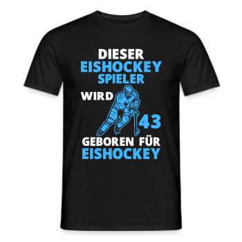 Eishockeyspieler 43 Jahre Eishockey 43 Geburtstag - Männer T-Shirt - Schwarz - Vorne - AI Model Male 178 light (178cm)