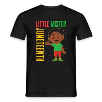 Juneteenth Shirt, Little Mister Juneteenth - Men's T-Shirt - black - Front - AI Model Male 178 light (178cm)