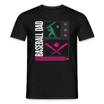 Baseballhemd, Baseball Dad Tee, Baseball Schläger - Männer T-Shirt - Schwarz - Vorne - AI Model Male 178 light (178cm)