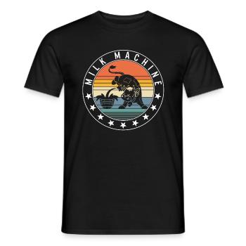 Breast Feeding Shirt, Milk Machine Cow Mom Tee, - Men's T-Shirt - black - Front - AI Model Male 178 light (178cm)