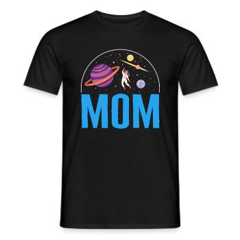 Space Mom Shirt, Mom Outer Space Tee, Astronautin - Männer T-Shirt - Schwarz - Vorne - AI Model Male 178 light (178cm)