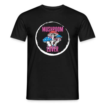Chemise Fungi, Le Tee Mushroom Lover, Drôle - T-shirt homme - noir - Devant - AI Model Male 178 light (178cm)