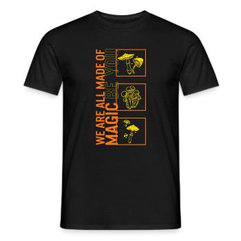 Chemise Fungi, nous sommes tous faits de magie drôle - T-shirt homme - noir - Devant - AI Model Male 178 light (178cm)