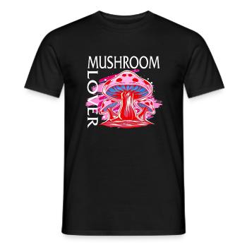 Chemise Fungi, Le Tee Mushroom Lover, Drôle - T-shirt homme - noir - Devant - AI Model Male 178 light (178cm)