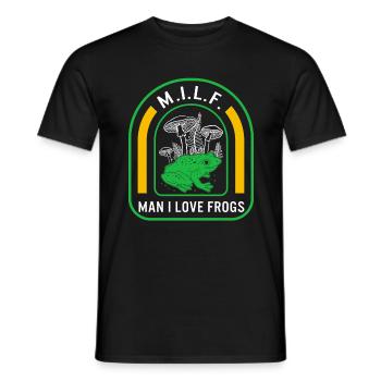 Chemise grenouille, homme que j’aime grenouilles champignon drôle - T-shirt homme - noir - Devant - AI Model Male 178 light (178cm)
