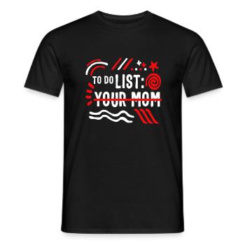 Pour faire la liste de votre maman correspondant à la chemise de papa, - T-shirt homme - noir - Devant - AI Model Male 178 light (178cm)