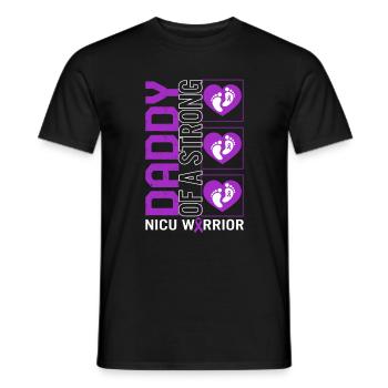 Daddy Of A Strong NICU Warrior Shirt, Strong Baby - Men's T-Shirt - black - Front - AI Model Male 178 light (178cm)