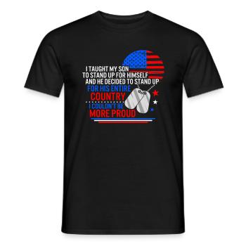 Proud Military Mom And Dad Shirt, Dog Tag USA - Men's T-Shirt - black - Front - AI Model Male 178 light (178cm)