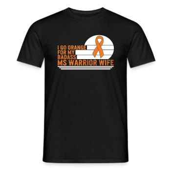 Chemise sclérose en plaques, MS Warrior Wife Orange - T-shirt homme - noir - Devant - AI Model Male 178 light (178cm)
