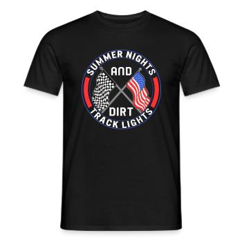 Racing Shirt, Sommernächte und Dirt Track Lights - Männer T-Shirt - Schwarz - Vorne - AI Model Male 178 light (178cm)