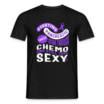 Pancreatic Cancer Shirt, Going Through Chemo - Men's T-Shirt - black - Front - AI Model Male 178 light (178cm)