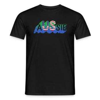 Dual Citizenship Shirt, Aussie American - Men's T-Shirt - black - Front - AI Model Male 178 light (178cm)