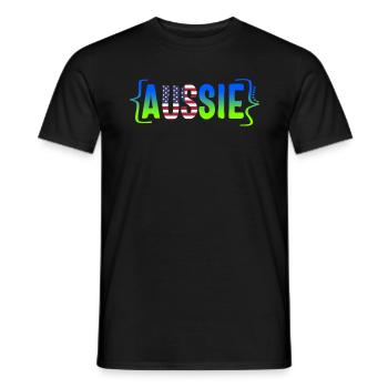 Dual Citizenship Shirt, Aussie American - Männer T-Shirt - Schwarz - Vorne - AI Model Male 178 light (178cm)