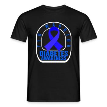 Diabetes Awareness Shirt, T1D Warrior Ribbon T-Shirt, - Männer T-Shirt - Schwarz - Vorne - AI Model Male 178 light (178cm)