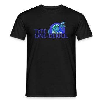 Diabetes Awareness Shirt, Type One Derful T-rex - Men's T-Shirt - black - Front - AI Model Male 178 light (178cm)