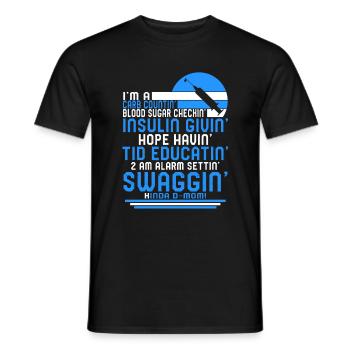 Diabetes Awareness Shirt, Ich bin eine Carb Countin Mom - Männer T-Shirt - Schwarz - Vorne - AI Model Male 178 light (178cm)