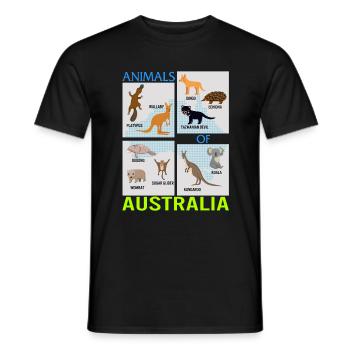 Animals Of Australia Shirt, Australische Tiere - Männer T-Shirt - Schwarz - Vorne - AI Model Male 178 light (178cm)