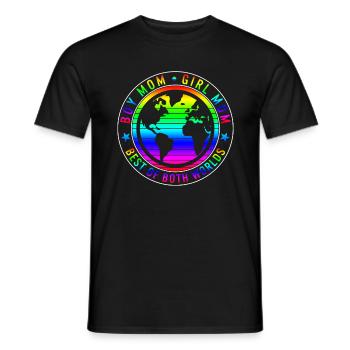 Garçon Maman Fille Maman Meilleur Des Deux Mondes Chemise, - T-shirt homme - noir - Devant - AI Model Male 178 light (178cm)