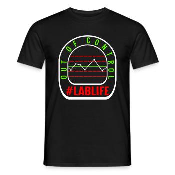 Science Shirt, Lab Life Out Of Control Scientist - T-shirt homme - noir - Devant - AI Model Male 178 light (178cm)