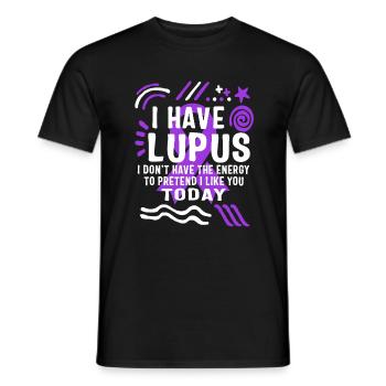 Lupus Awareness Shirt, ich habe Lupus Purple Ribbon - Männer T-Shirt - Schwarz - Vorne - AI Model Male 178 light (178cm)