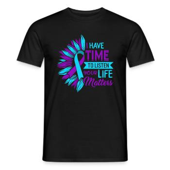 Mental Health Shirt, ich habe Zeit zuzuhören - Männer T-Shirt - Schwarz - Vorne - AI Model Male 178 light (178cm)