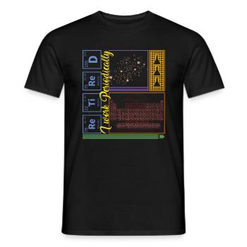 Chemise de chimie, je travaille périodiquement à la retraite nerd - T-shirt homme - noir - Devant - AI Model Male 178 light (178cm)