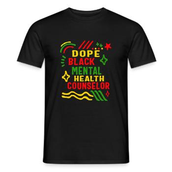 Mental Health Therapist Shirt, Schwarzer Therapeut - Männer T-Shirt - Schwarz - Vorne - AI Model Male 178 light (178cm)