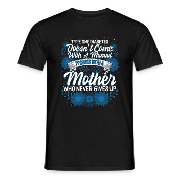 Chemise de sensibilisation au diabète de type un, mère qui - T-shirt homme - noir - Devant - AI Model Male 178 light (178cm)